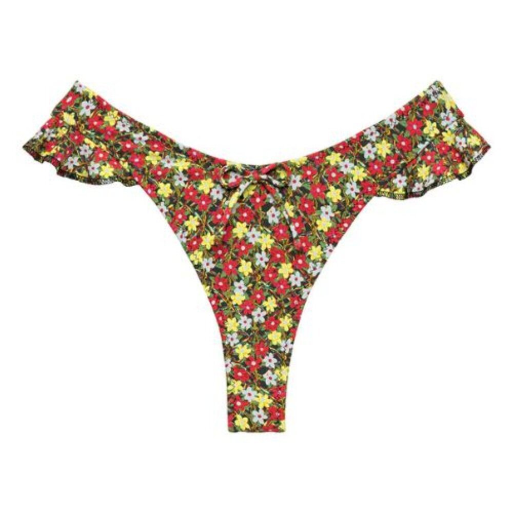 New! Montce Sienna Floral Kelly Bikini Bottoms Size Small 51672 - Picture 2 of 11
